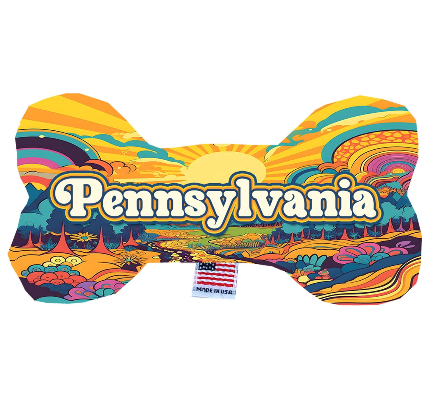 Pet & Dog Plush Bone Toys, "Pennsylvania State Options" (Available in different pattern options)