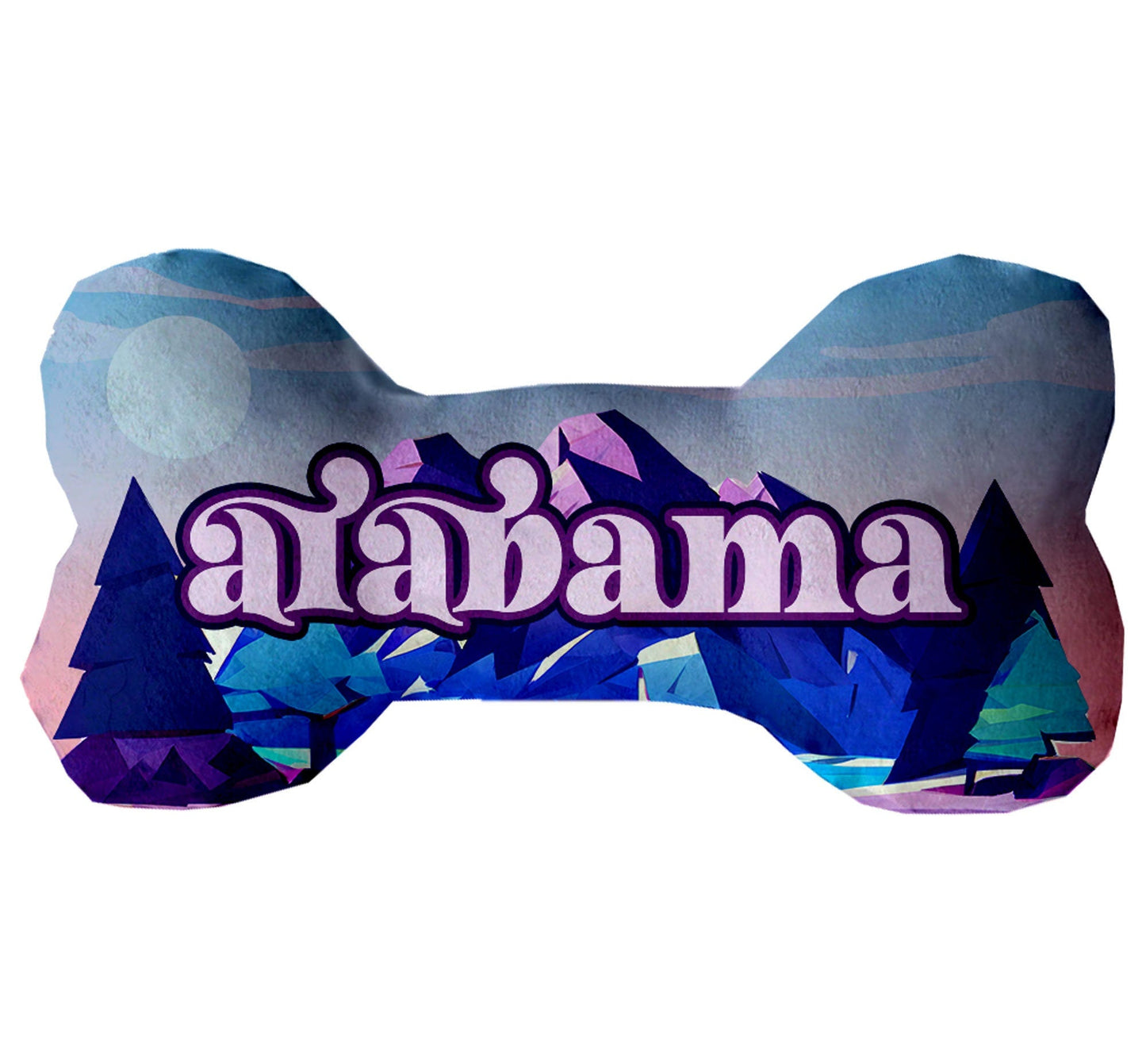 Pet & Dog Plush Bone Toys, "Alabama Mountains" (Set 2 of 2 Alabama State Toy Options, available in different pattern options!)