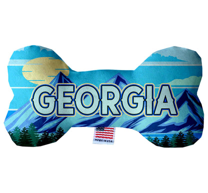 Pet & Dog Plush Bone Toys, "Georgia Mountains" (Set 2 of 2 Georgia State Toy Options, available in different pattern options!)