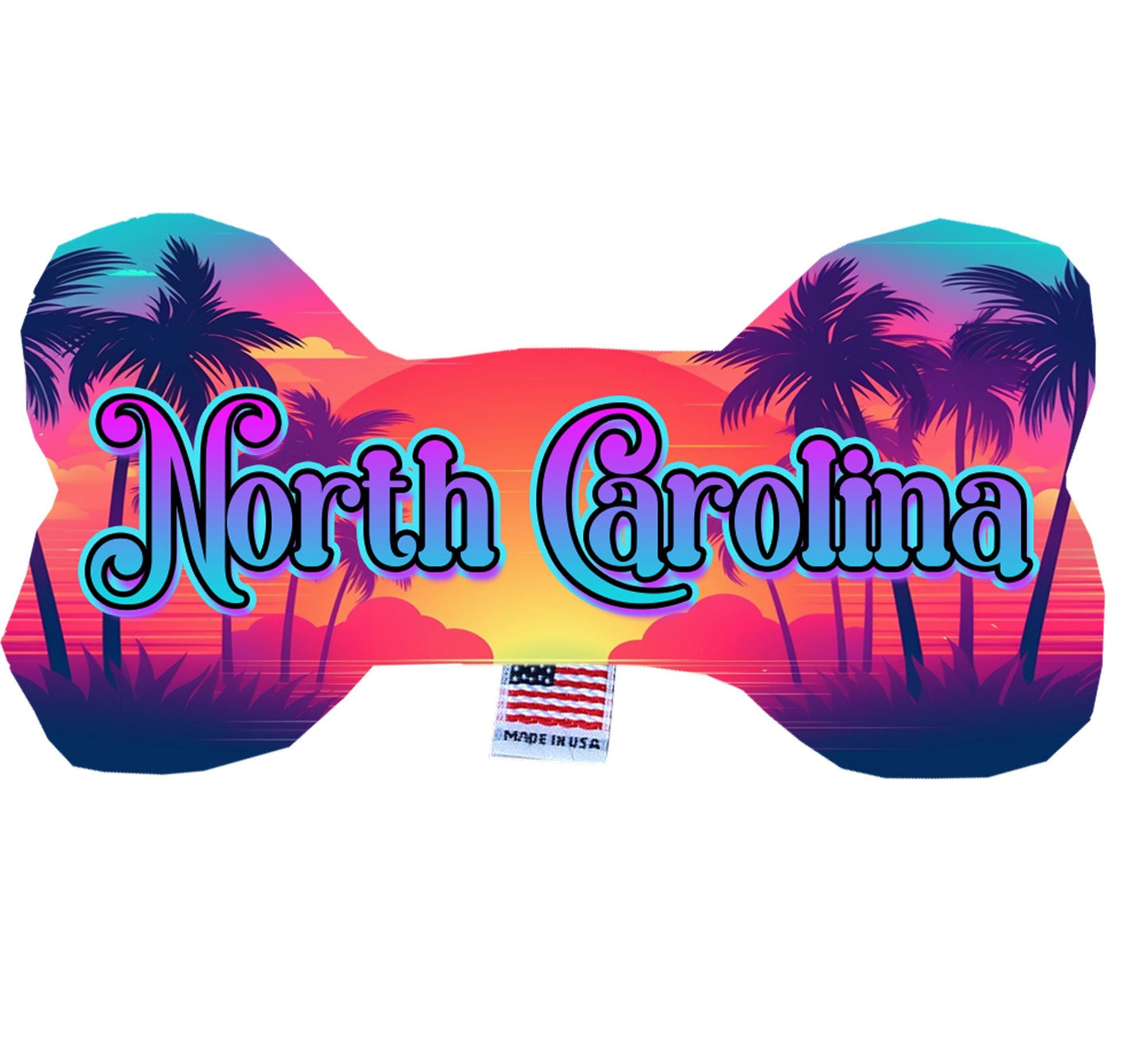 Pet & Dog Plush Bone Toys, "North Carolina Coast" (Set 2 of 2 North Carolina State Toy Options, available in different pattern options!)