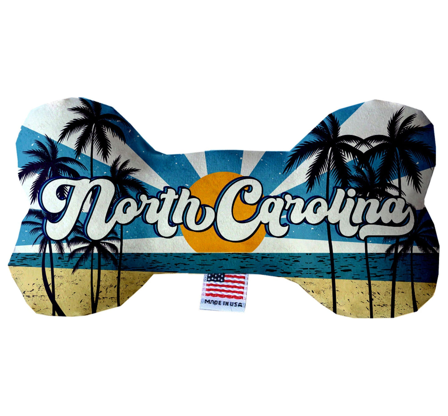 Pet & Dog Plush Bone Toys, "North Carolina Coast" (Set 2 of 2 North Carolina State Toy Options, available in different pattern options!)