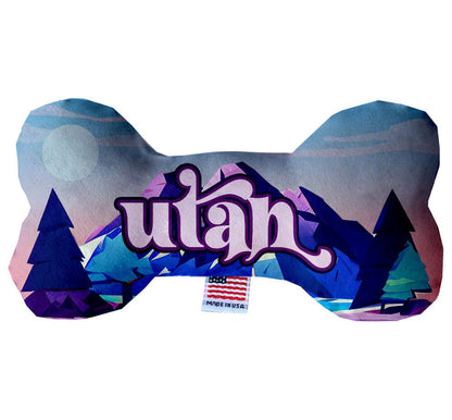 Pet & Dog Plush Bone Toys, "Utah Mountains" (Set 1 of 2 Utah State Toy Options, available in different pattern options!)