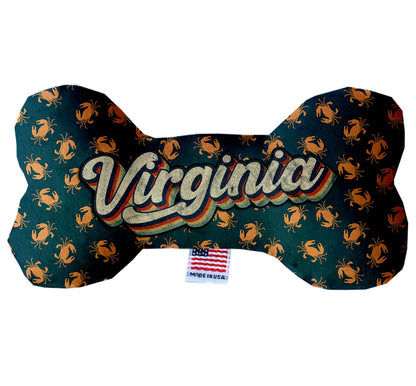 Pet & Dog Plush Bone Toys, "Virginia Coast" (Set 2 of 2 Virginia State Toy Options, available in different pattern options!)