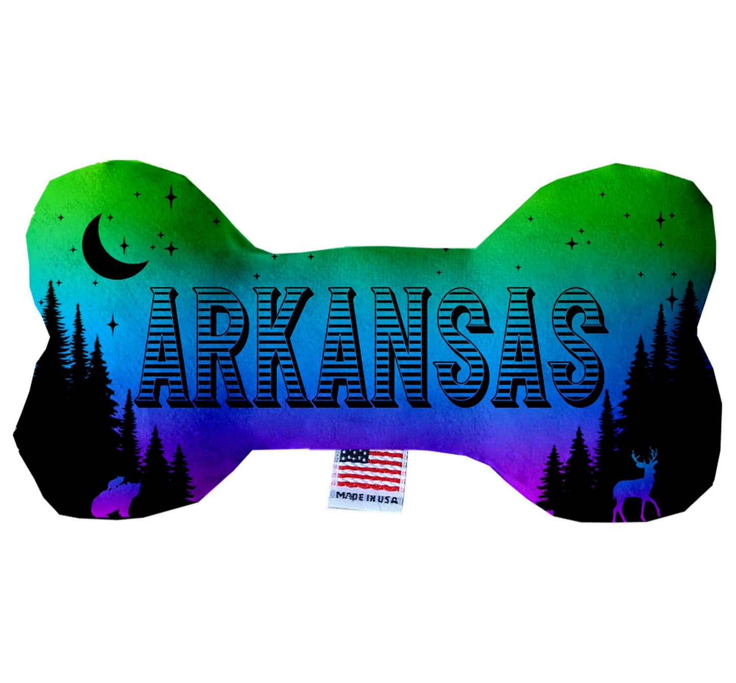 Pet & Dog Plush Bone Toys, "Arkansas State Options" (Available in different pattern options)