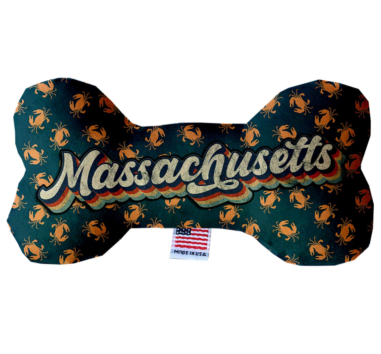 Pet & Dog Plush Bone Toys, "Massachusetts State Options" (Available in different pattern options)