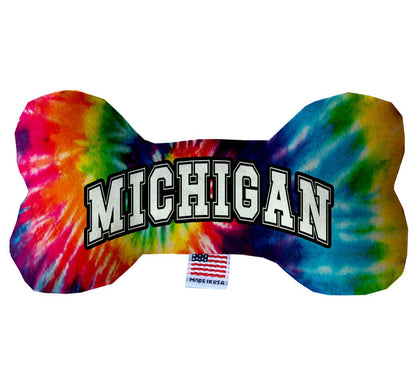 Pet & Dog Plush Bone Toys, "Michigan State Options" (Available in different pattern options)