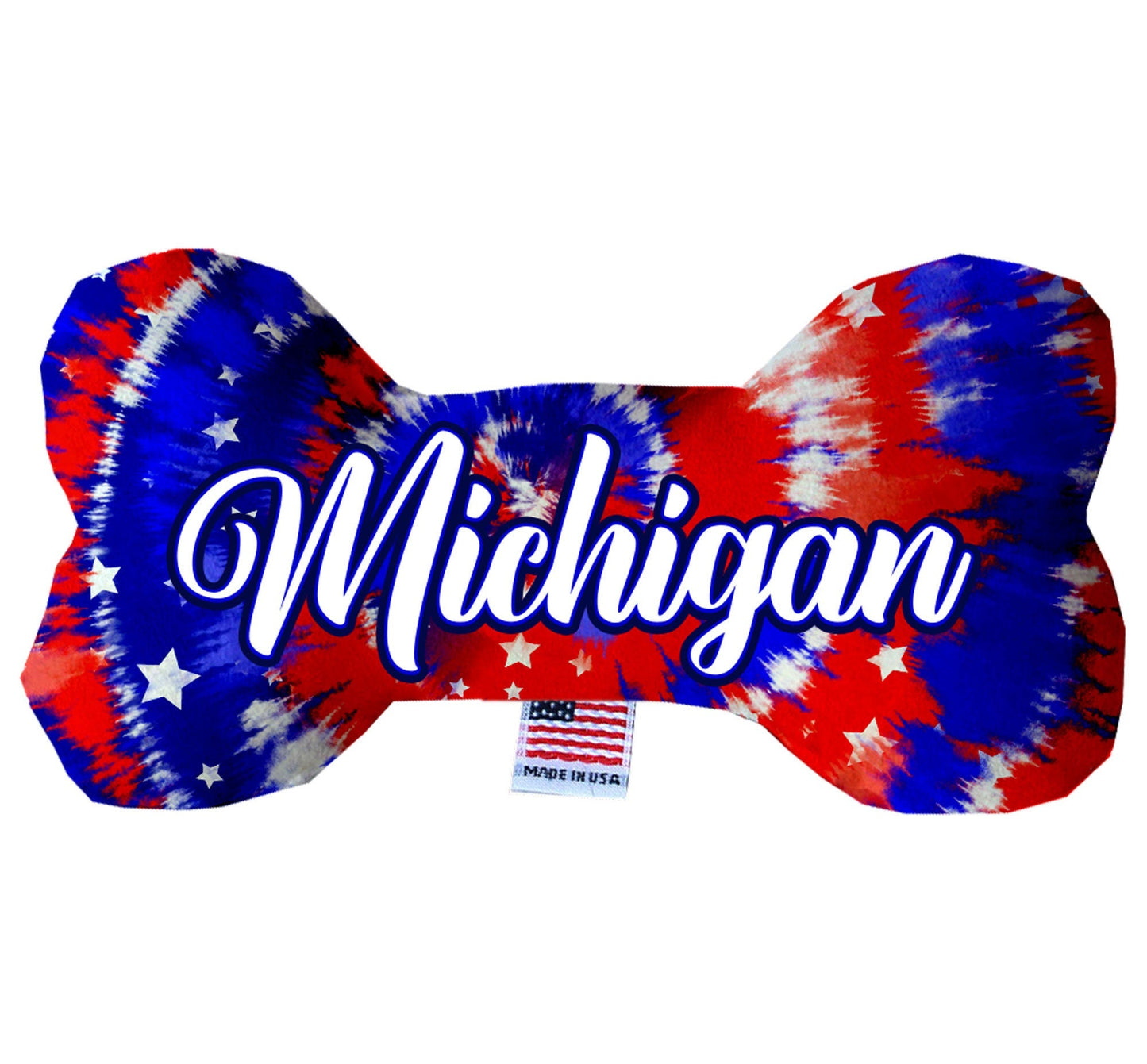 Pet & Dog Plush Bone Toys, "Michigan State Options" (Available in different pattern options)