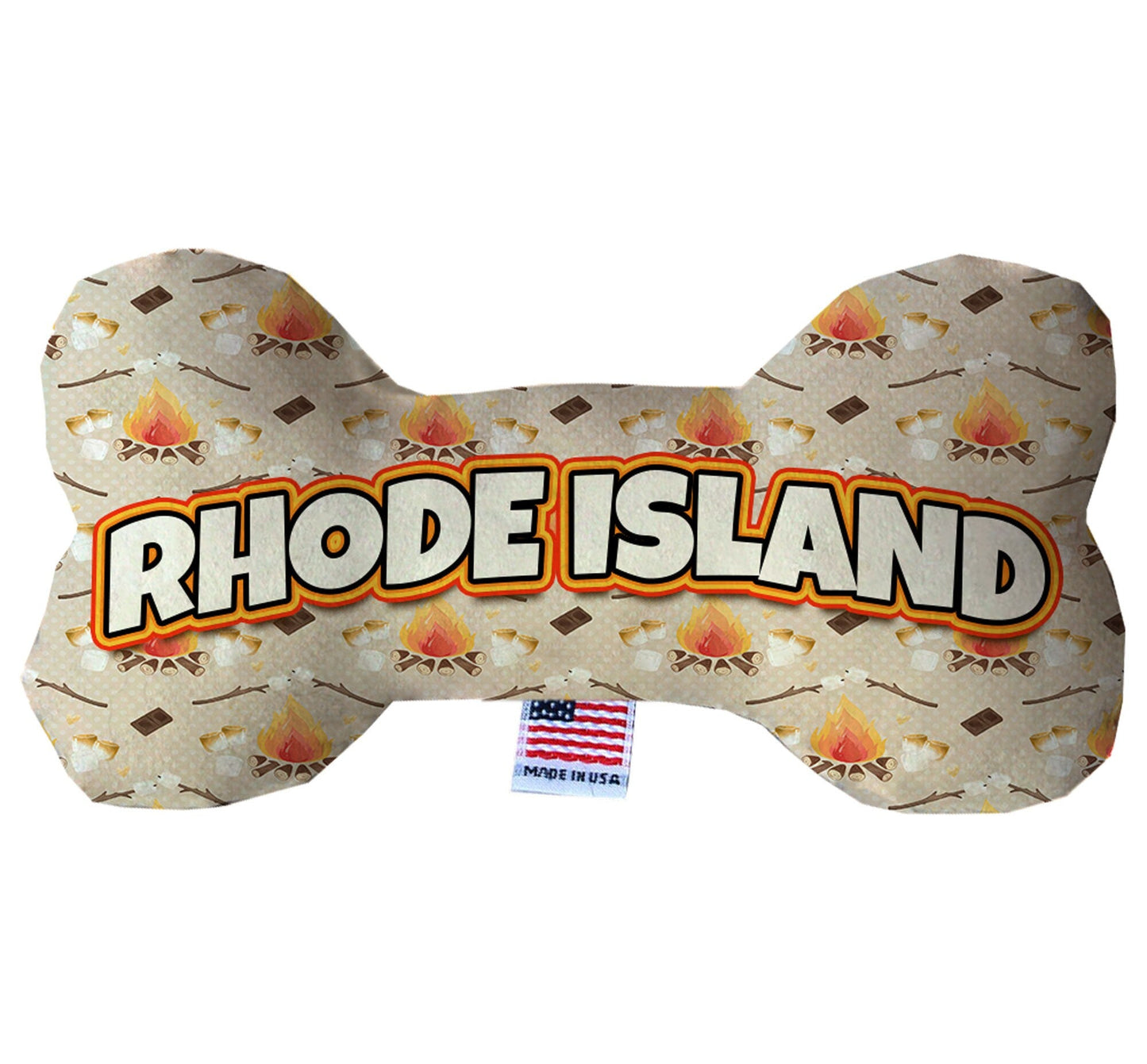 Pet & Dog Plush Bone Toys, "Rhode Island  State Options" (Available in different pattern options)