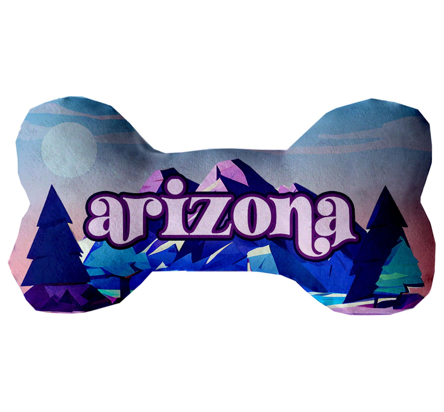 Pet & Dog Plush Bone Toys, "Arizona Mountains" (Set 2 of 2 Arizona State Toy Options, available in different pattern options!)