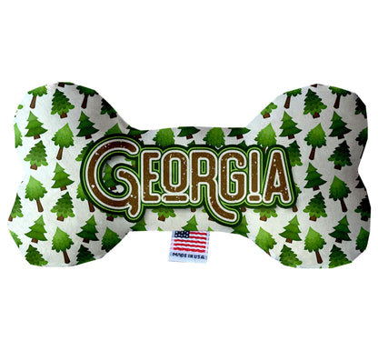 Pet & Dog Plush Bone Toys, "Georgia Mountains" (Set 2 of 2 Georgia State Toy Options, available in different pattern options!)