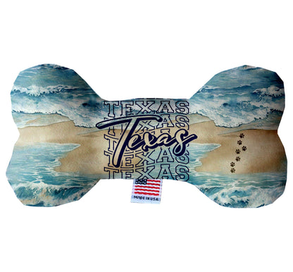 Pet & Dog Plush Bone Toys, "Texas Coast" (Set 1 of 3 Texas State Toy Options, available in different pattern options!)