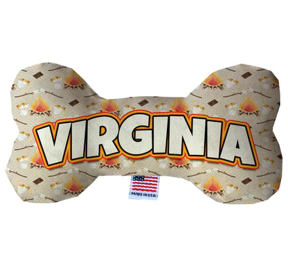 Pet & Dog Plush Bone Toys, "Virginia Mountains" (Set 1 of 2 Virginia State Toy Options, available in different pattern options!)