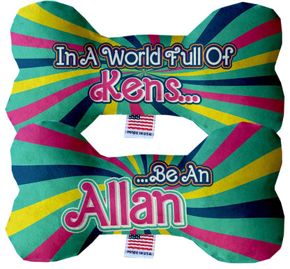 Pet & Dog Plush Double Sided Bone Toy, "Be An Allan"