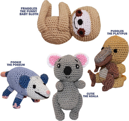 Knit Knacks Organic Cotton Pet & Dog Toys, "Aussie Friends Group" (Choose from 4 different options!)