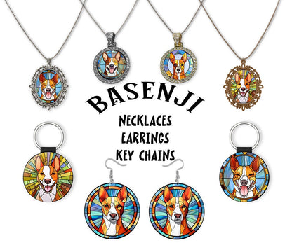 Basenji Jewelry - Stained Glass Style Necklaces, Earrings and more!