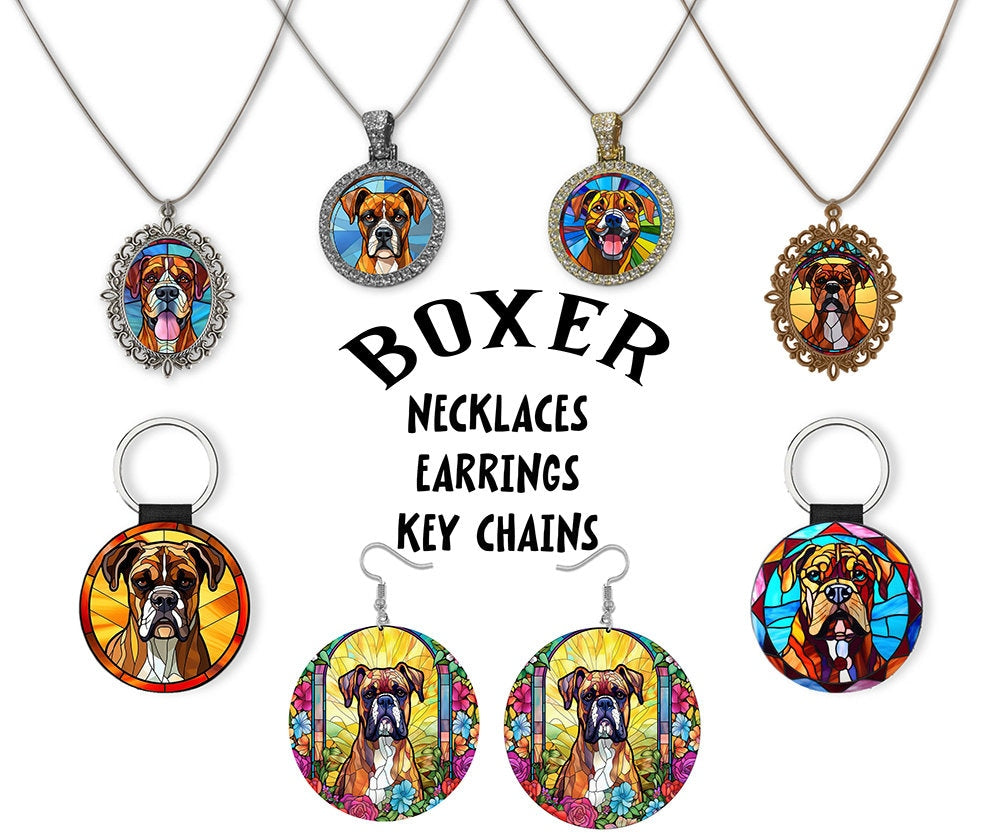 Boxer Jewelry - Stained Glass Style Necklaces, Earrings and more!