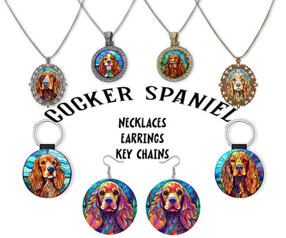 Cocker Spaniel Jewelry - Stained Glass Style Necklaces, Earrings and more!