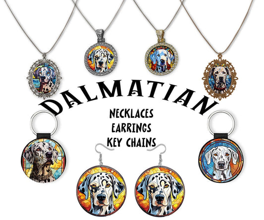 Dalmatian Jewelry - Stained Glass Style Necklaces, Earrings and more!