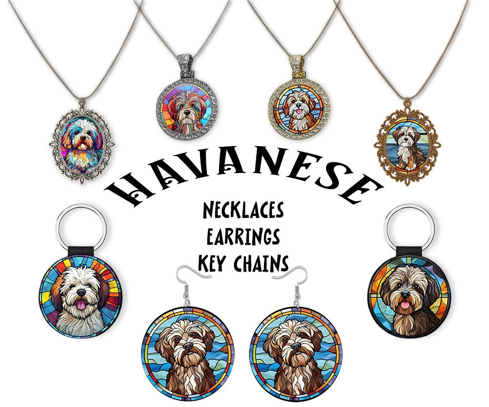 Havanese Jewelry - Stained Glass Style Necklaces, Earrings and more!