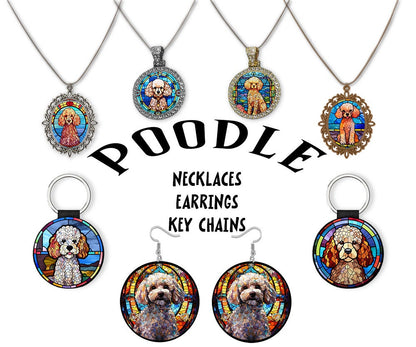 Poodle Jewelry - Stained Glass Style Necklaces, Earrings and more!