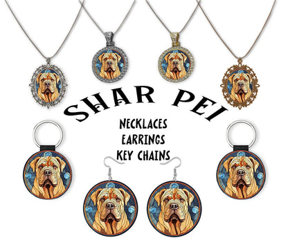 Shar Pei Jewelry - Stained Glass Style Necklaces, Earrings and more!