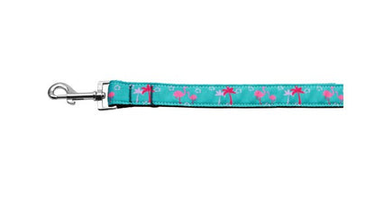 Pet Dog & Cat Nylon Collar or Leash, "Pink Flamingos"