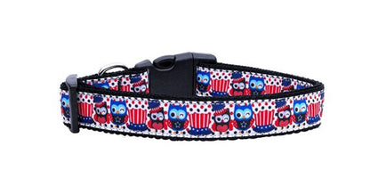 Pet Dog & Cat Nylon Collar or Leash, "Proud Owls"