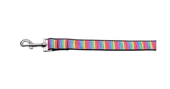 Pet Dog & Cat Nylon Collar or Leash, "Zigzaggy Rainbow"