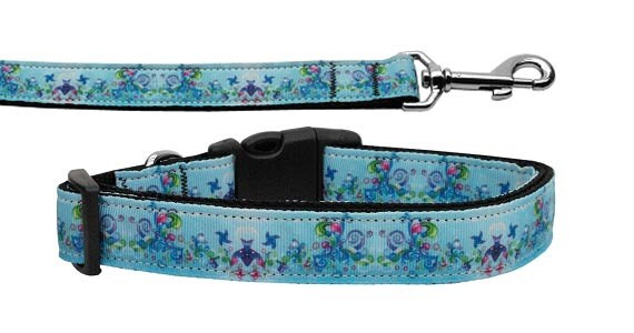 Pet Dog & Cat Nylon Collar or Leash, "Dreamy Blue"