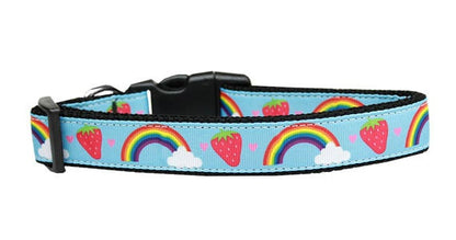 Pet Dog and Cat Nylon Collar or Leash, "Rainbows & Berries"