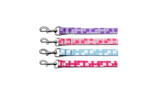 Pet Dog & Cat Nylon Collar or Leash, "Diagonal Dots"