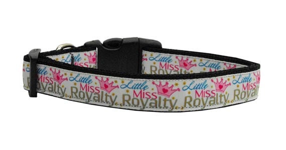 Pet Dog & Cat Nylon Collar or Leash, "Little Miss Royalty"