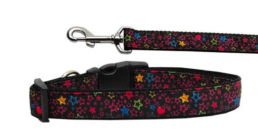 Pet Dog & Cat Nylon Collar or Leash, "Black Star"