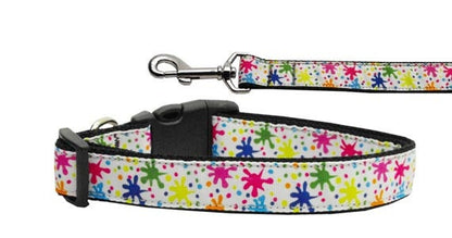 Pet Dog & Cat Nylon Collar or Leash, "Splatter Paint"