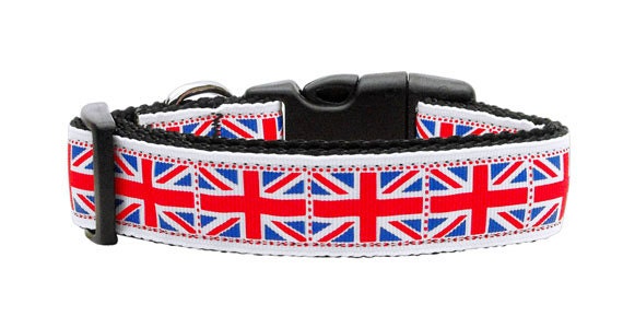 Pet Dog & Cat Nylon Collar or Leash, "Tiled Union Jack"