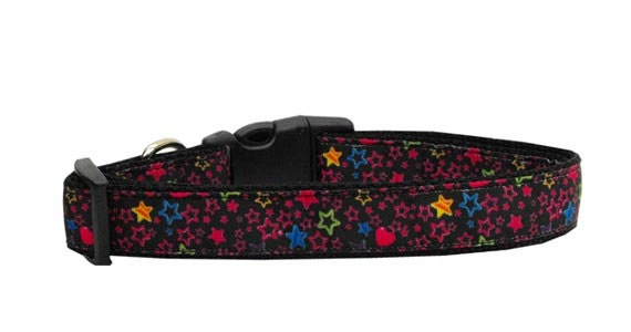 Pet Dog & Cat Nylon Collar or Leash, "Black Star"