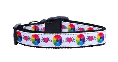 Pet Dog & Cat Nylon Collar or Leash, "Technicolor Love"