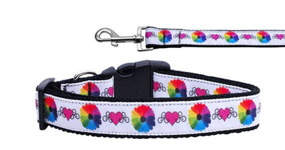 Pet Dog & Cat Nylon Collar or Leash, "Technicolor Love"