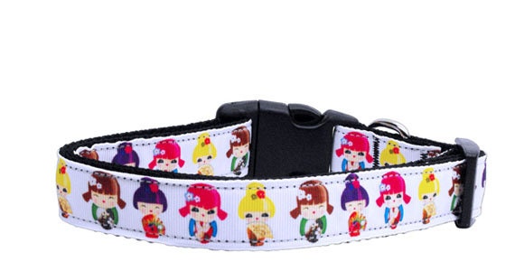 Pet Dog & Cat Nylon Collar or Leash, "Crazy for Kimonos"