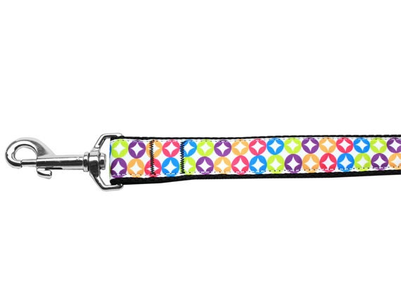 Pet Dog & Cat Nylon Collar or Leash, "Bright Diamonds"