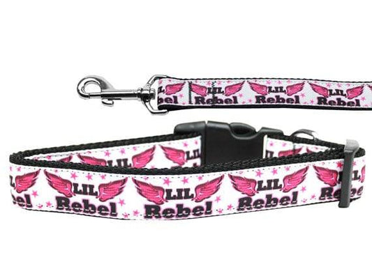 Pet Dog & Cat Nylon Collar or Leash, "Lil Rebel"