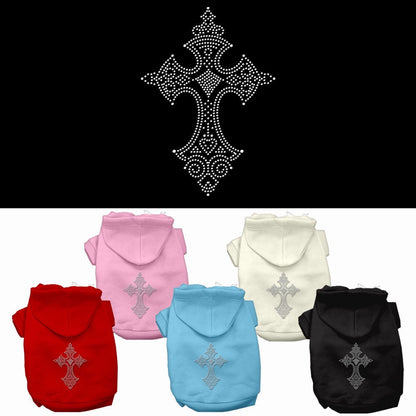 Pet, Dog & Cat Hoodie Rhinestone,, "Cross"