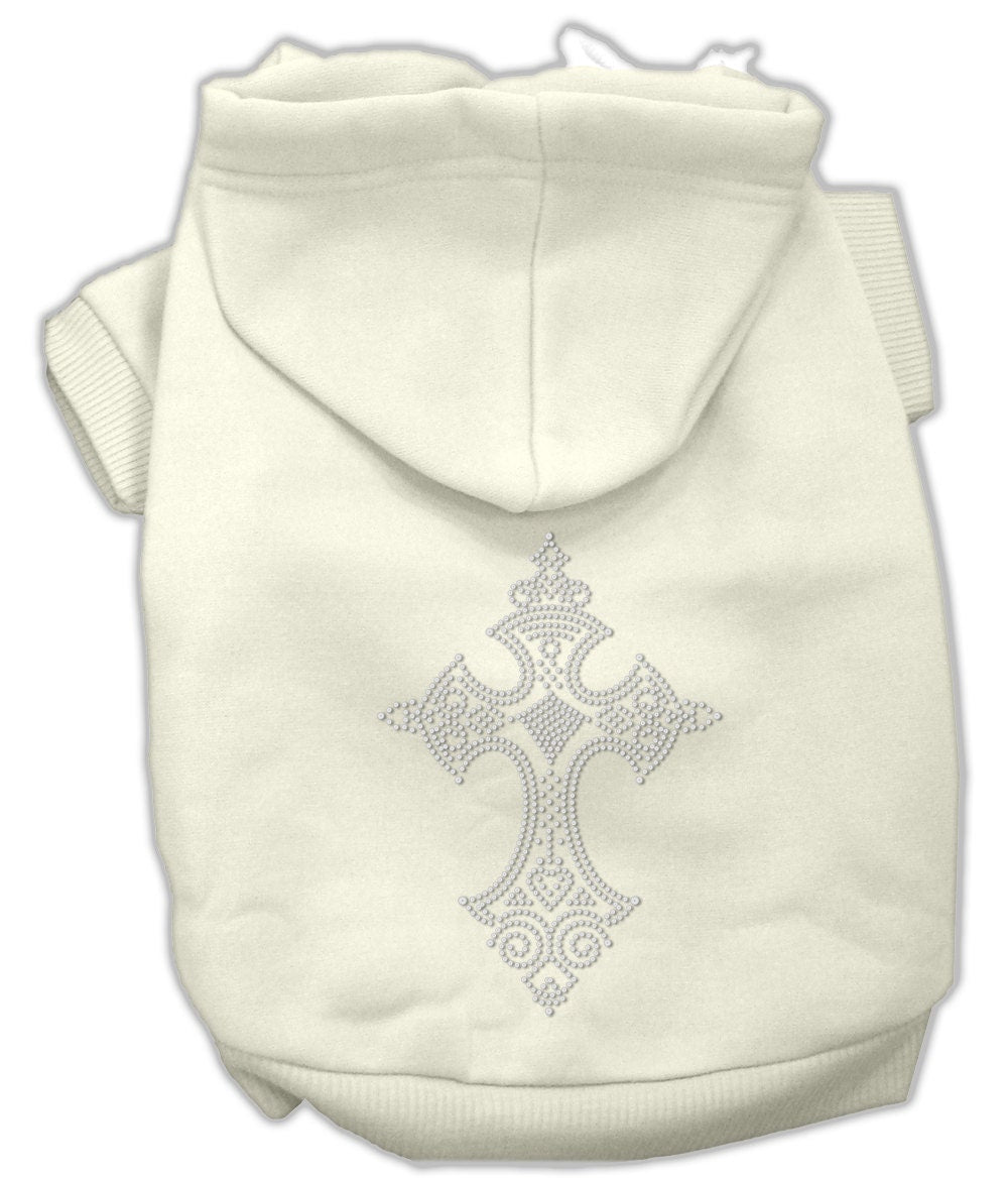 Pet, Dog & Cat Hoodie Rhinestone, "Cross"