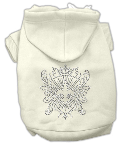 Pet Dog & Cat Hoodie Rhinestone, "Fleur De Lis Shield"