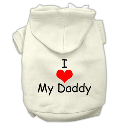 Pet, Dog & Cat Hoodie Screen Printed, "I Love My Daddy"