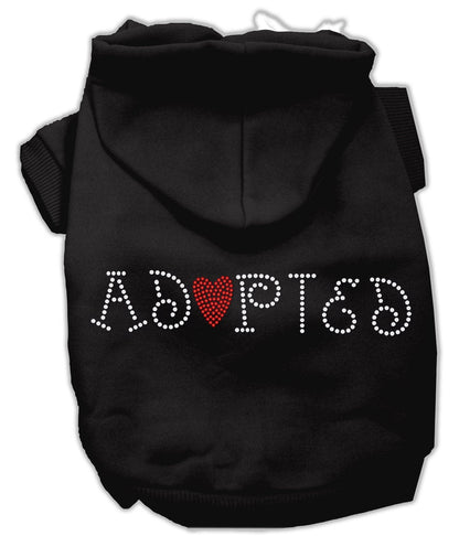 Pet, Dog & Cat Hoodie Rhinestone, "Adopted"