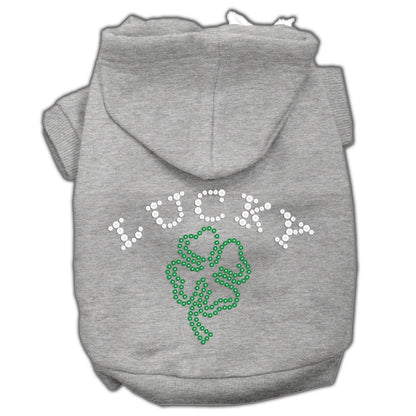 Pet, Dog & Cat Hoodie Rhinestone, "Four Leaf Clover Outline"