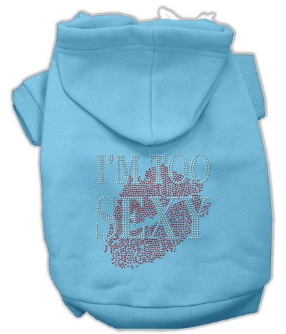 Pet, Dog & Cat Hoodie Rhinestone, "I'm Too Sexy"