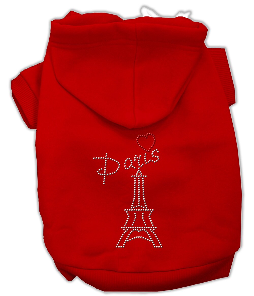 Pet, Dog & Cat Hoodie Rhinestone, "Paris"