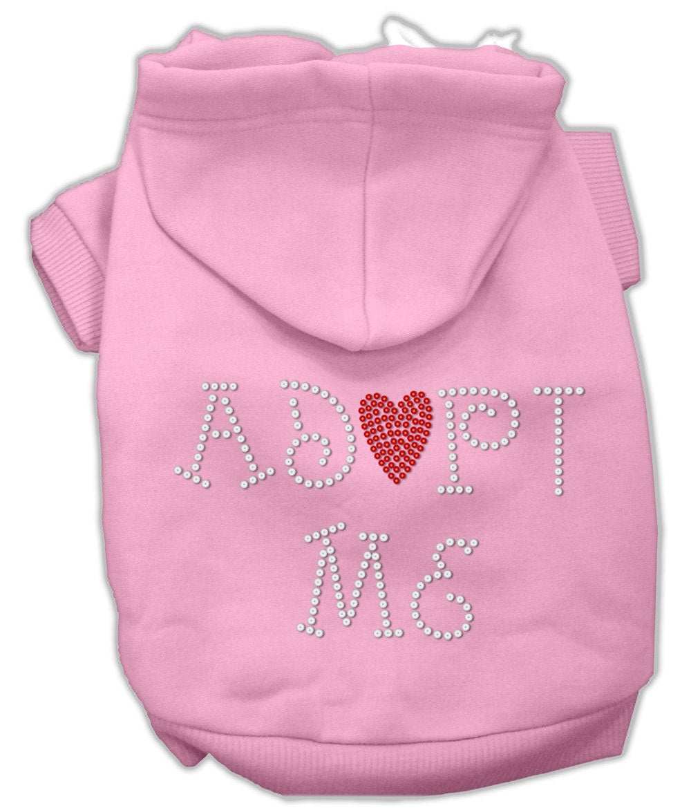 Pet, Dog & Cat Hoodie Rhinestone, "Adopt Me"